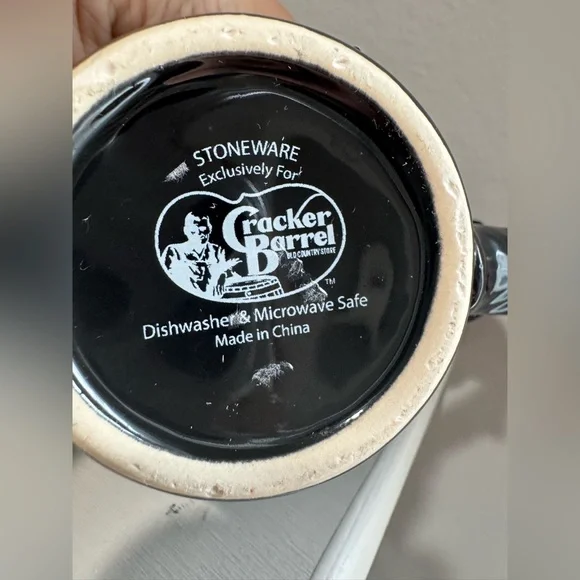 Cracker Barrel Chicken Mug Black Stoneware Farmhouse Cup - Picture 4 of 6